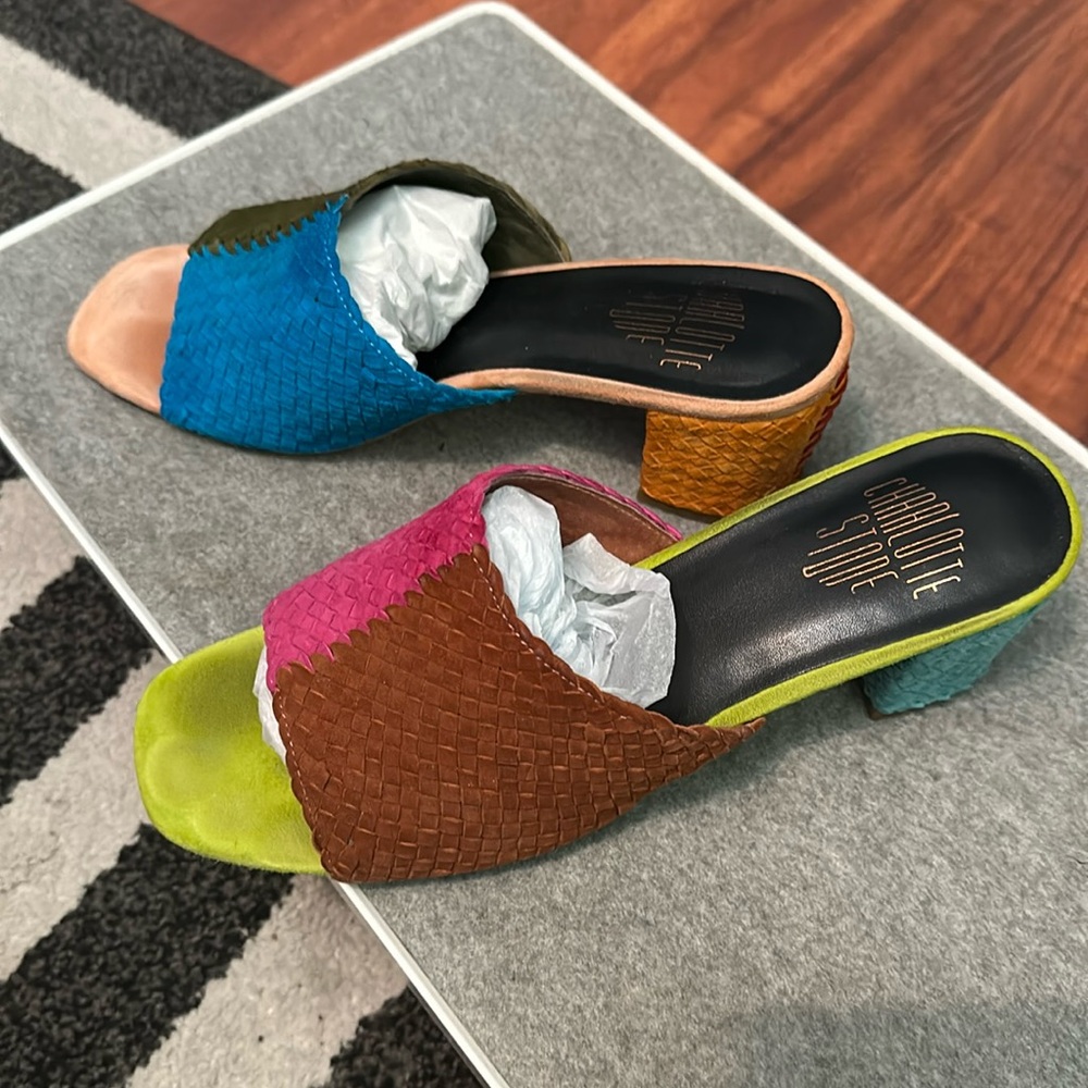 Charlotte Stone Multicolor Woven Mules